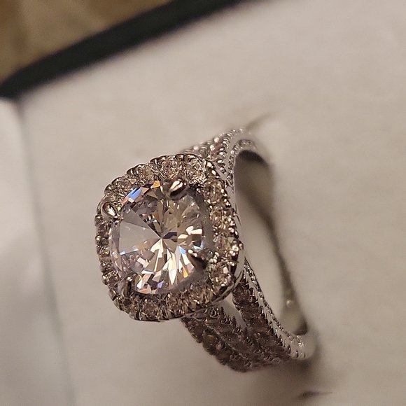925 Sterling Sl  lab created diamond. - Picture 3 of 6